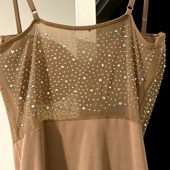 Style & Co Beige/Tan Mini Dress With Jewels Size Small - Picture 3 of 4